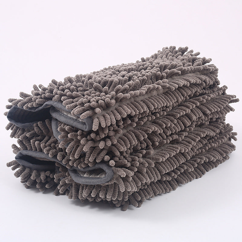 Petananda Chenille Pet Towel Dog Bath Towel — in use