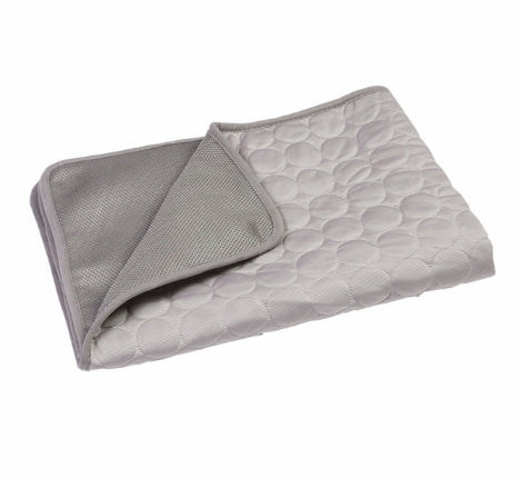 Petananda ice-silk cooling mat in gray, folded