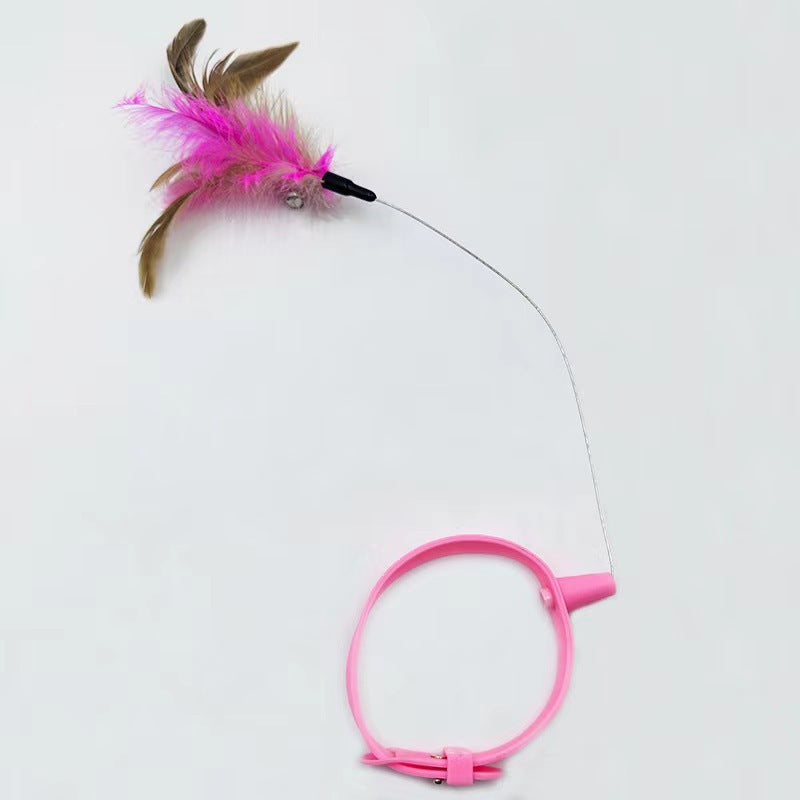 Wearable Cat Feather Teaser Collar