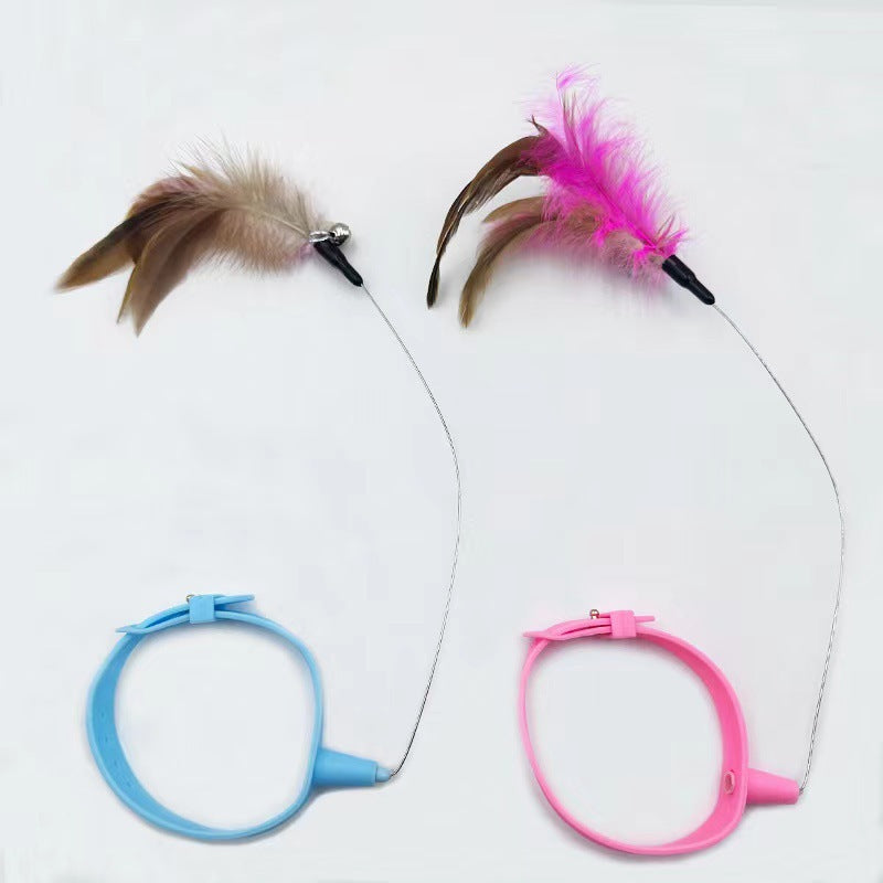 Wearable Cat Feather Teaser Collar