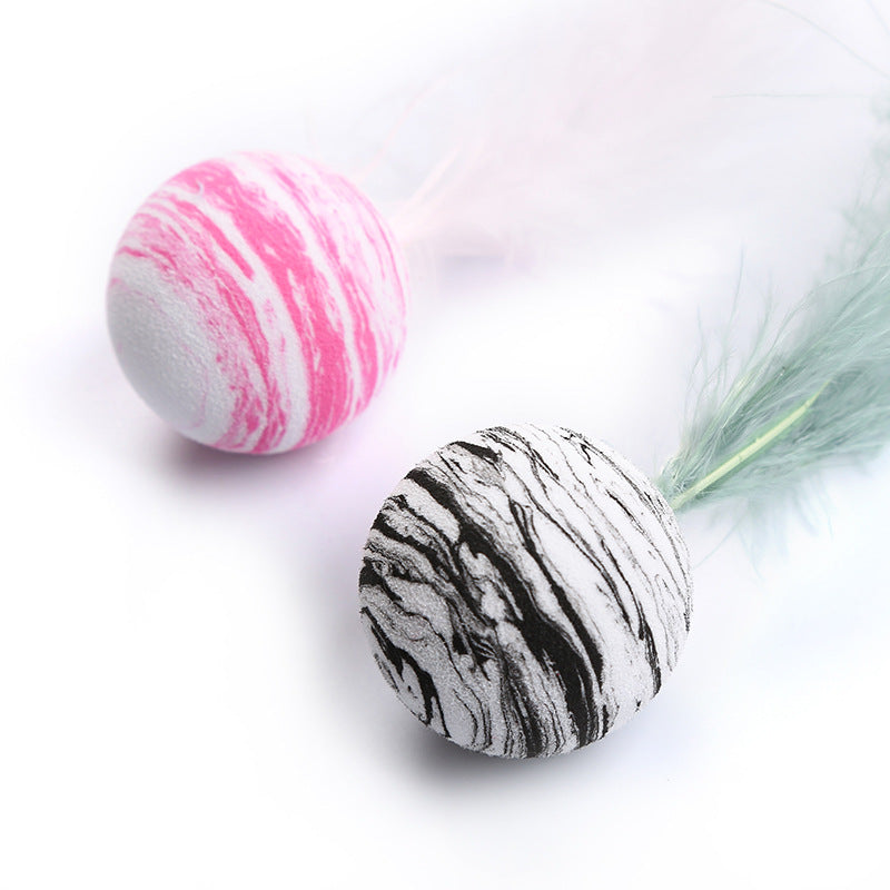 Petananda PounceBall feathered cat toy