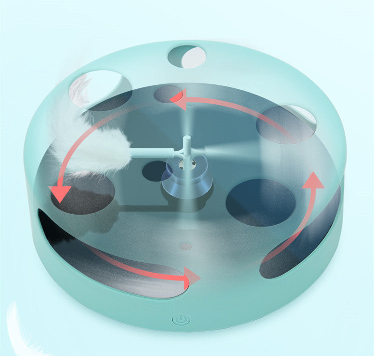 Electric Feather Turntable Cat Toy