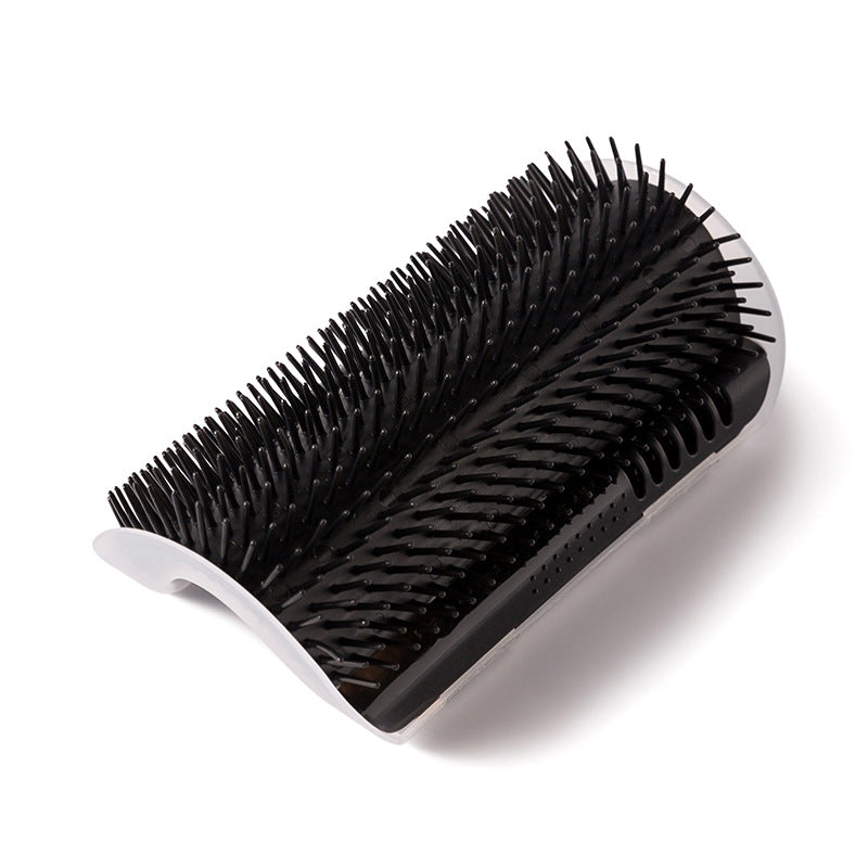 PurrArch — Cat Self-Groomer Wall Corner Brush in Black