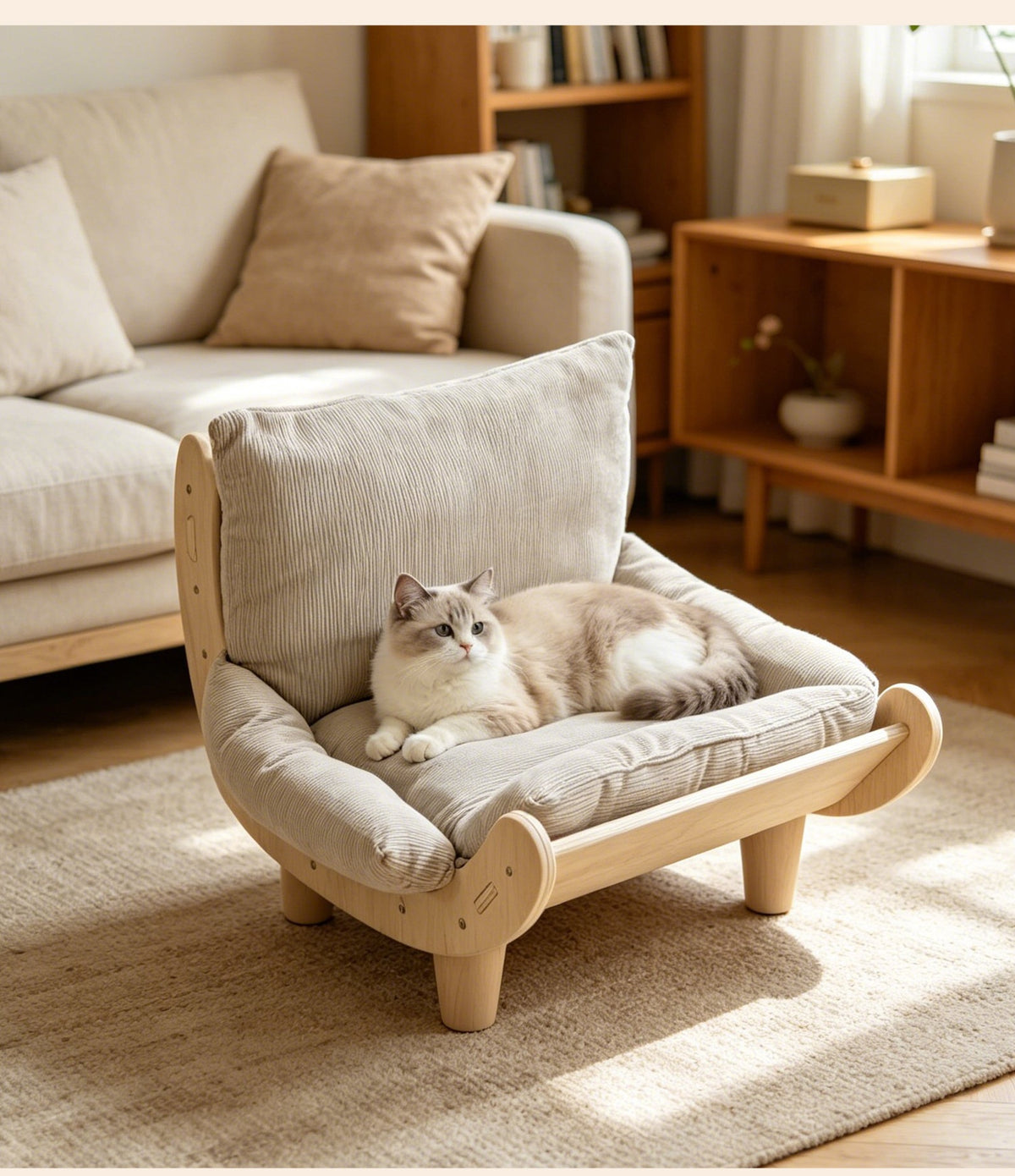 Petananda Wear-Resistant Integrated Cat Sofa Bed — in use