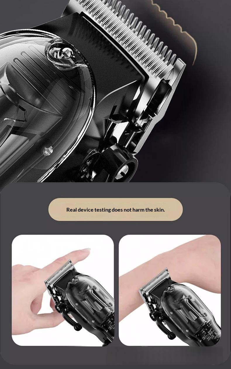 Petananda High-Power Pet Clipper With Transparent Shell & Digital Display — in use