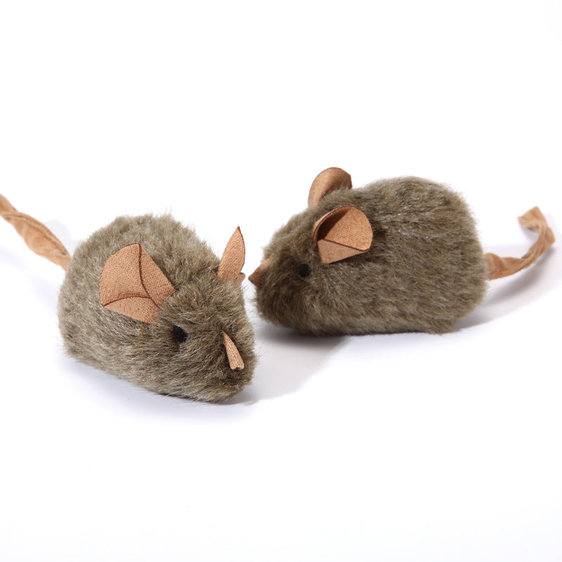 Realistic Plush Squeaky Mouse Cat Toy