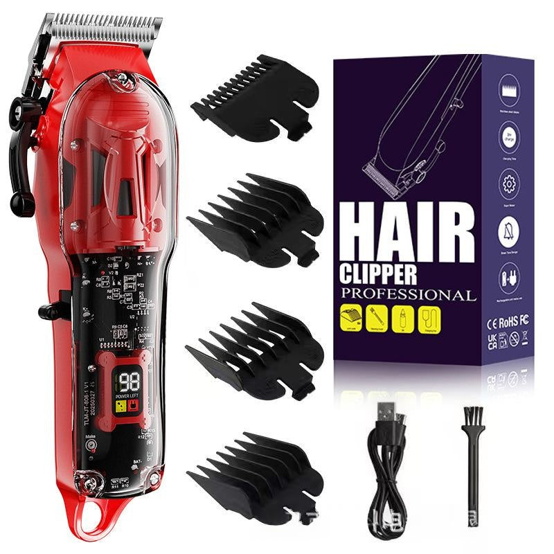 High-Power Pet Clipper with Digital Display in Red