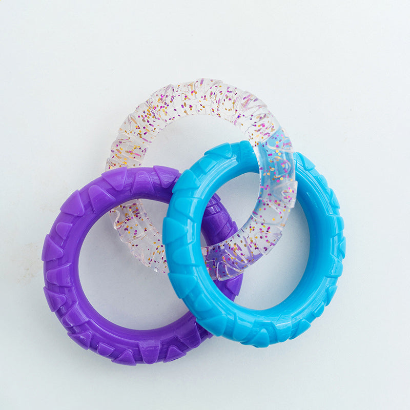 Petananda Floating Water Dog Toys Pet Flying Disk Training Ring Interactive Toy Puller Resistant Aggressive Chewers — in use