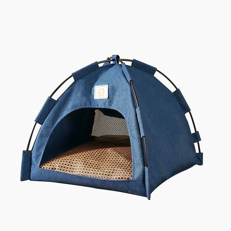 Foldable Outdoor Pet Tent Cat Bed in Blue