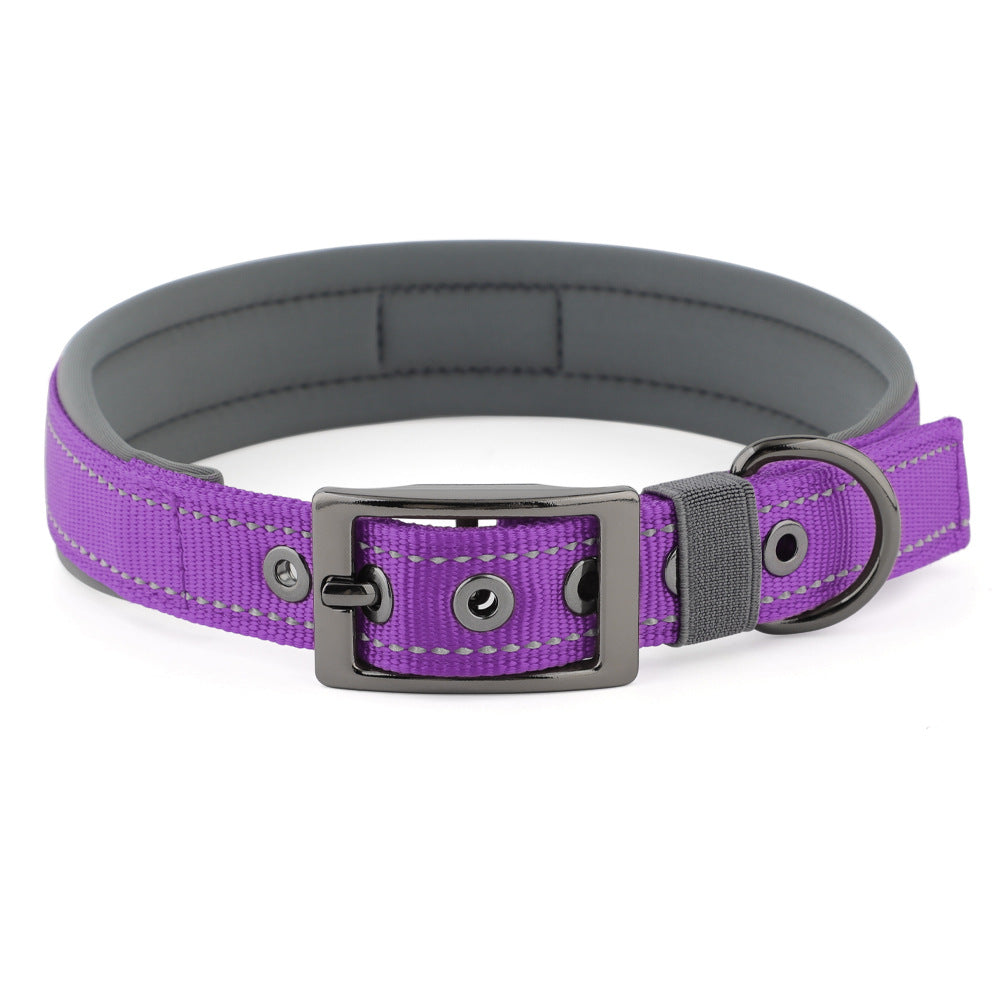 Reflective Dog Collar For Medium Dogs in Purple