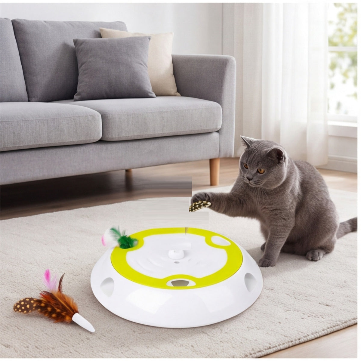 Petananda Interactive Cat Toy, 1 Toy With 2 Replacement Parts — in use