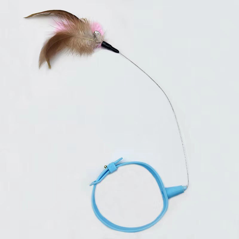 Wearable Cat Feather Teaser Collar