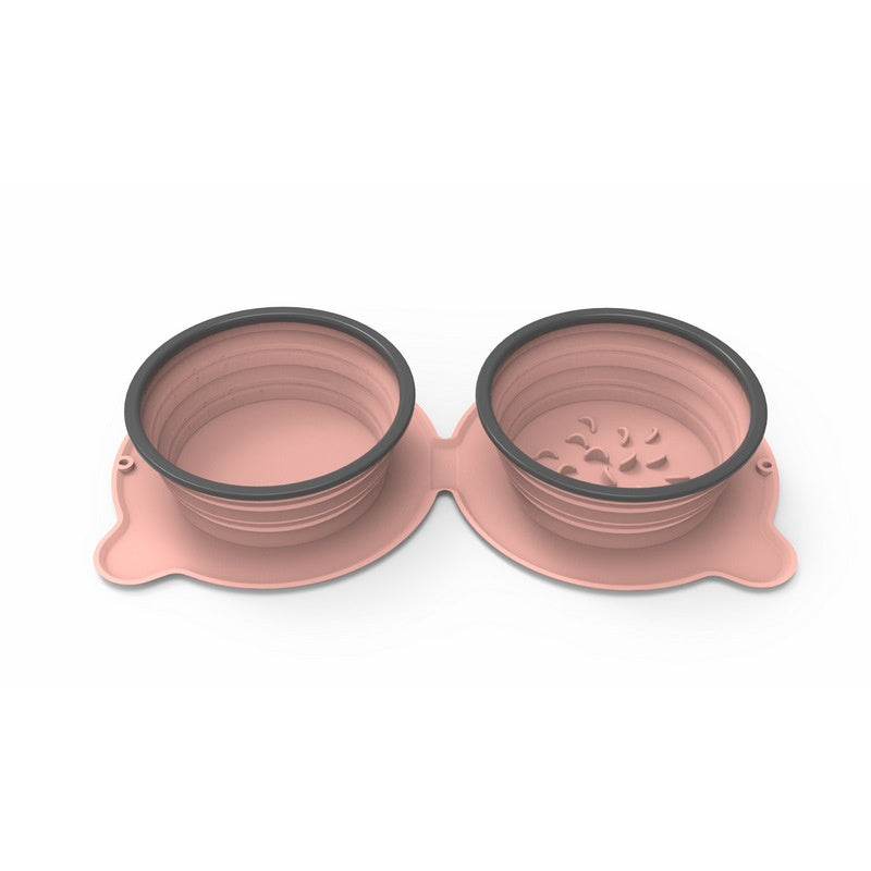 Petananda Portable Silicone Double Dog Bowl