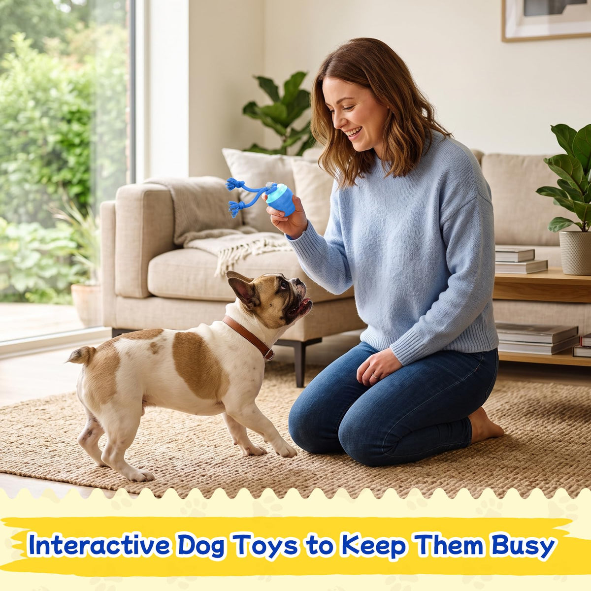 Automatic Rolling Dog Ball with Rope