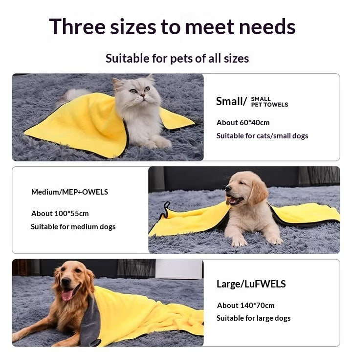 Petananda Pet Towel Super Absorbent Quick-Drying Bath Towel For Dogs And Cats Specifically For Golden Retrievers — in use
