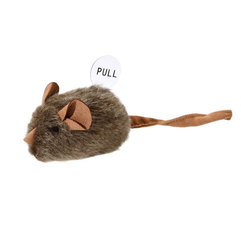 Realistic Plush Squeaky Mouse Cat Toy