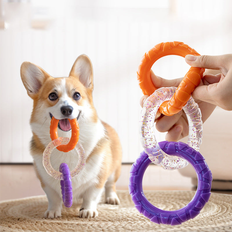 Petananda Floating Water Dog Toys Pet Flying Disk Training Ring Interactive Toy Puller Resistant Aggressive Chewers — in use