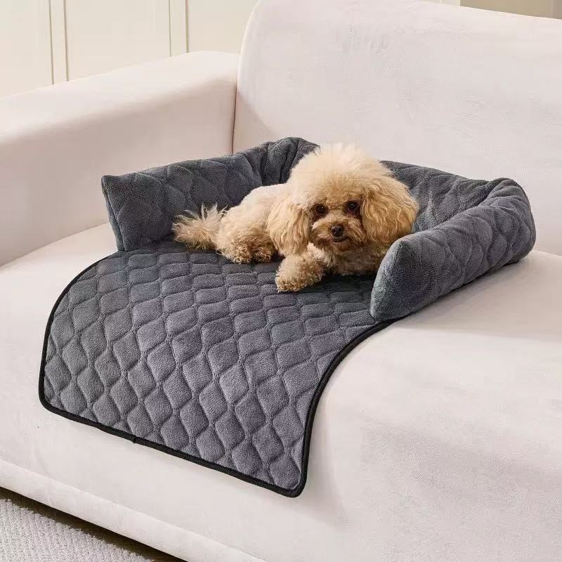 Petananda Sofa-style Calming Dog Bed — Dark Gray