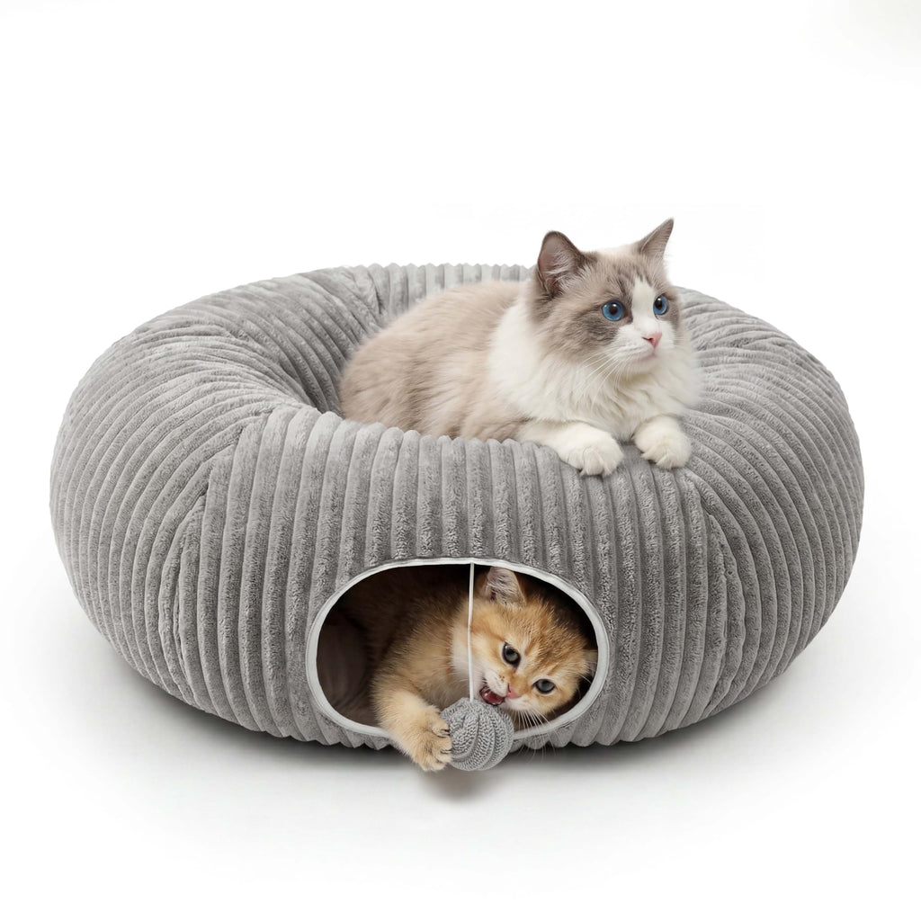 Petananda Cat Tunnel Bed With  Interactive Cat Toys