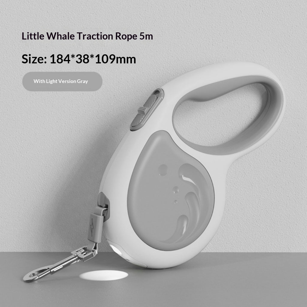5m Retractable Pet Leash With Flashlight in Gray (With Lights)
