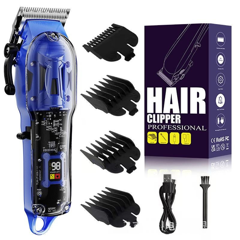 High-Power Pet Clipper with Digital Display in Blue