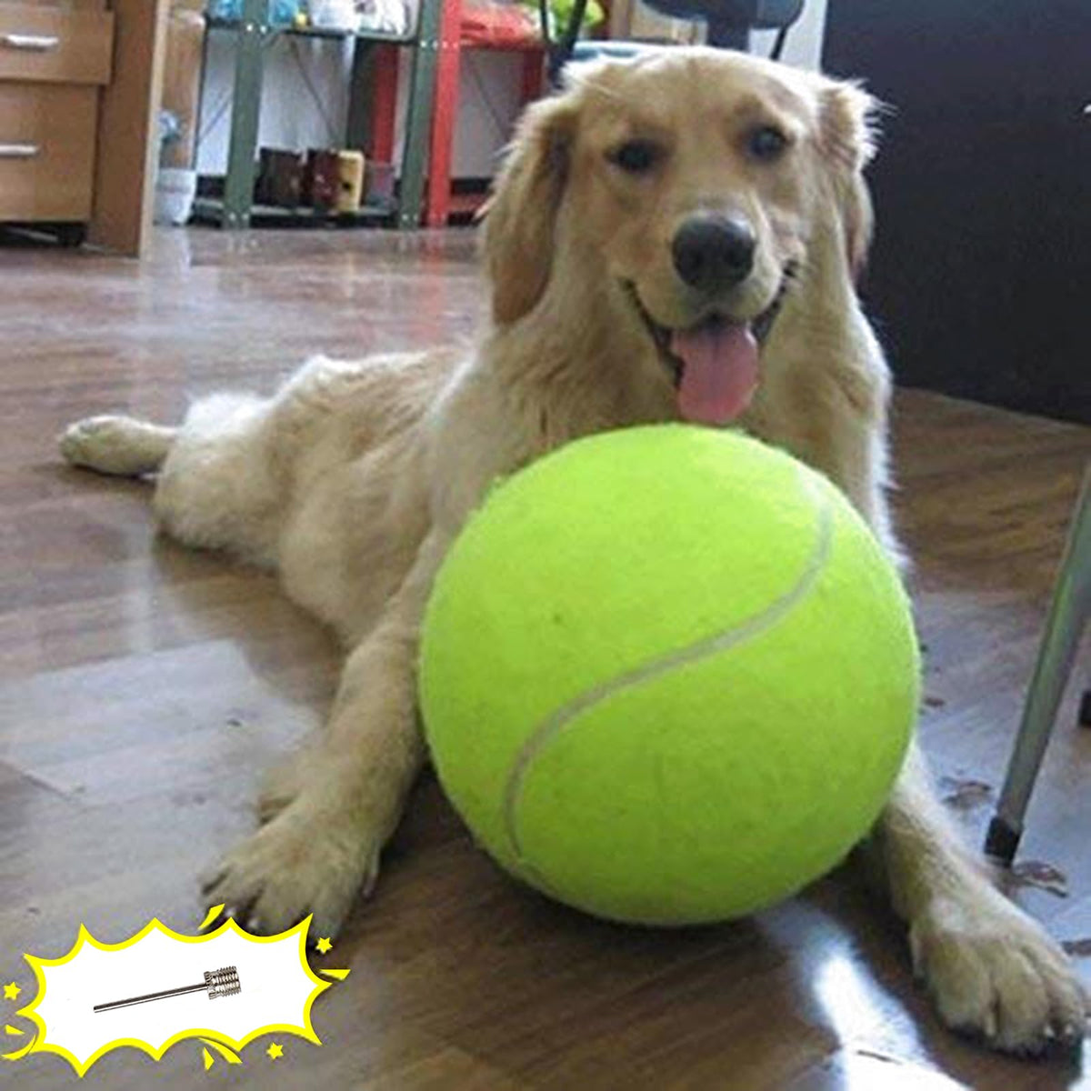 Petananda Dog Tennis Ball,Giant Sport Gift Toy Herding Ball For Dogs  Puppy Birthday Gift ,Interactive Toy,Outdoor Pet Toys To Keep Them Busy,Big Tennis Ball For Small Medium Large Dog — in use