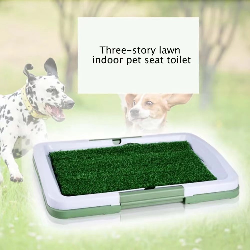 Indoor Dog Potty Tray with Grass Pad