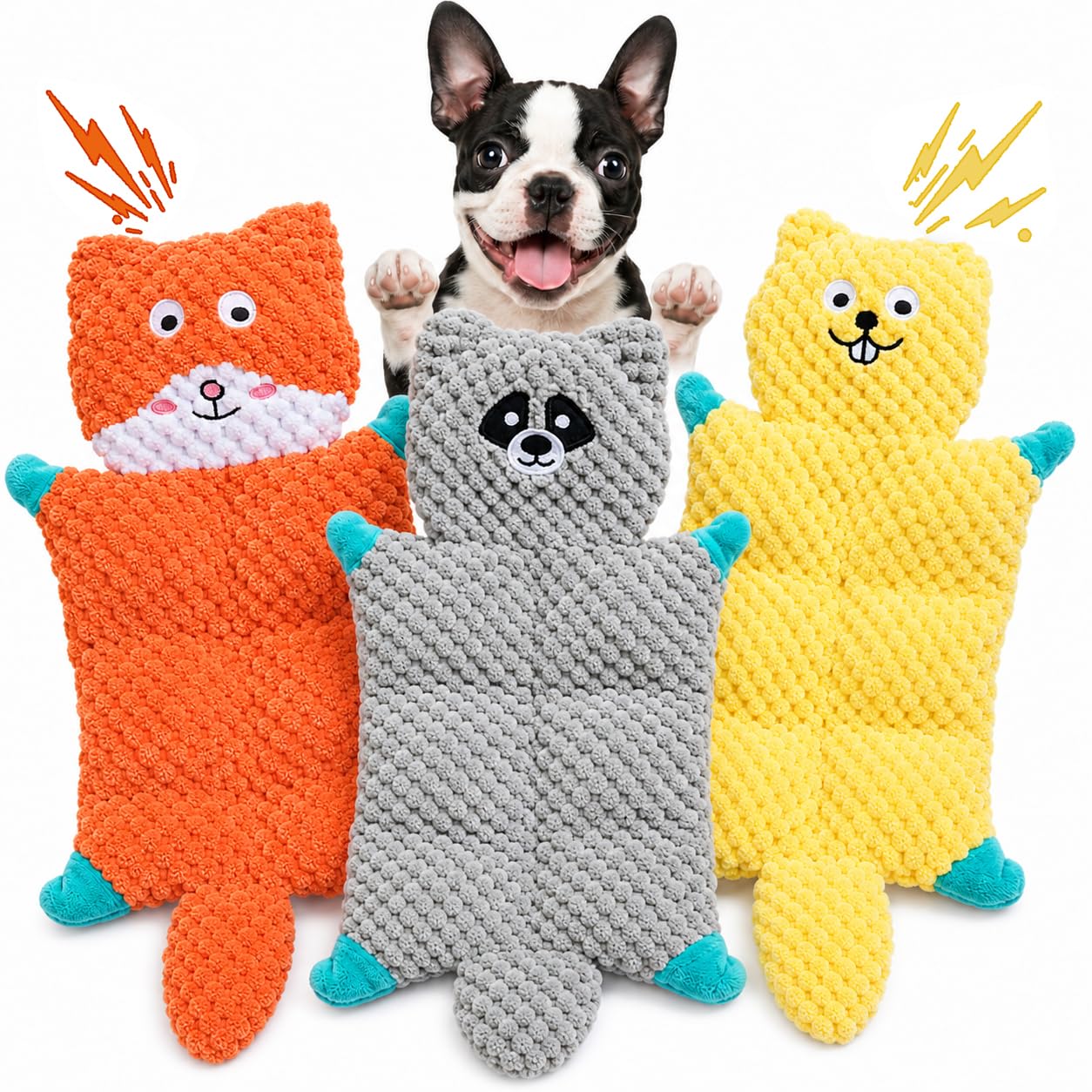 Petananda No Stuffing Squeaky Dog Toys For Samll Medium Large Breeds