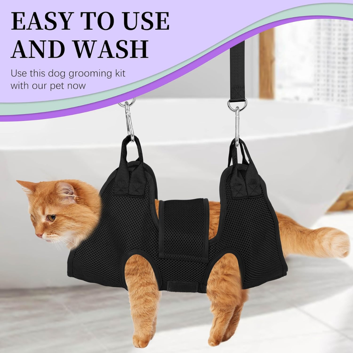 Petananda Cat Grooming Hammock Kit For Cats Dogs Up To 12 Lb