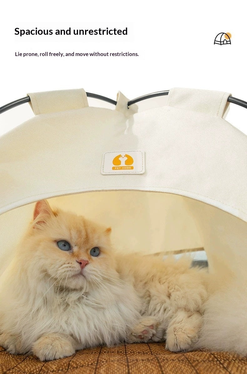 Petananda Foldable Outdoor Pet Tent Cat Bed. — in use
