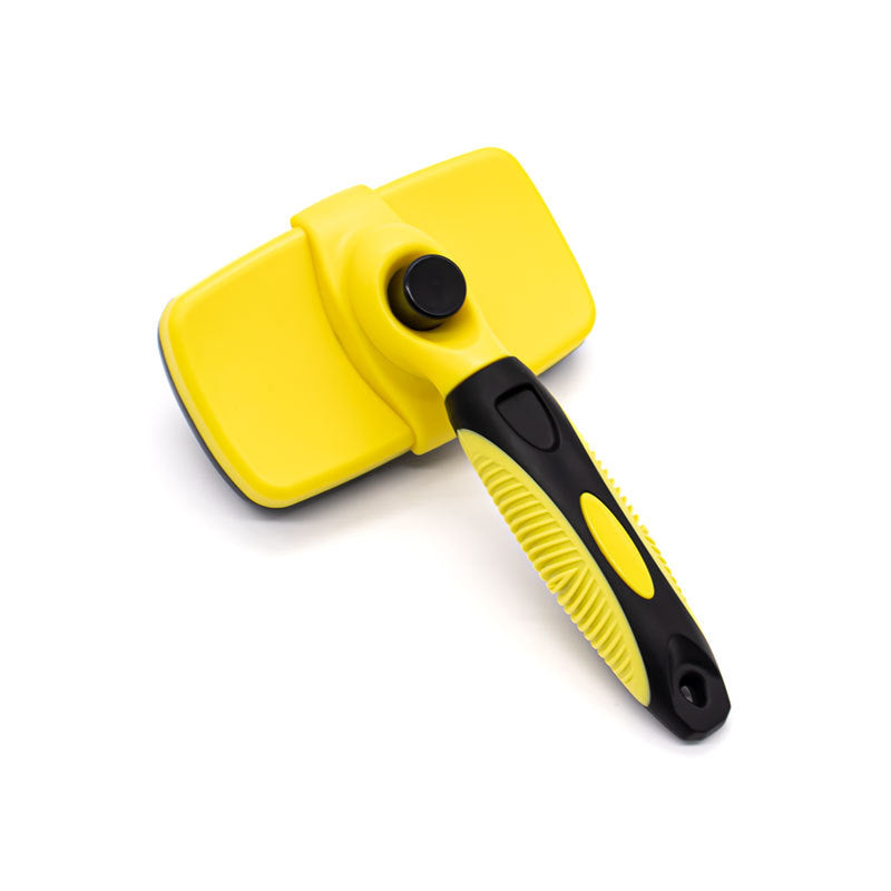 Petananda Self-Cleaning Slicker Brush, Yellow