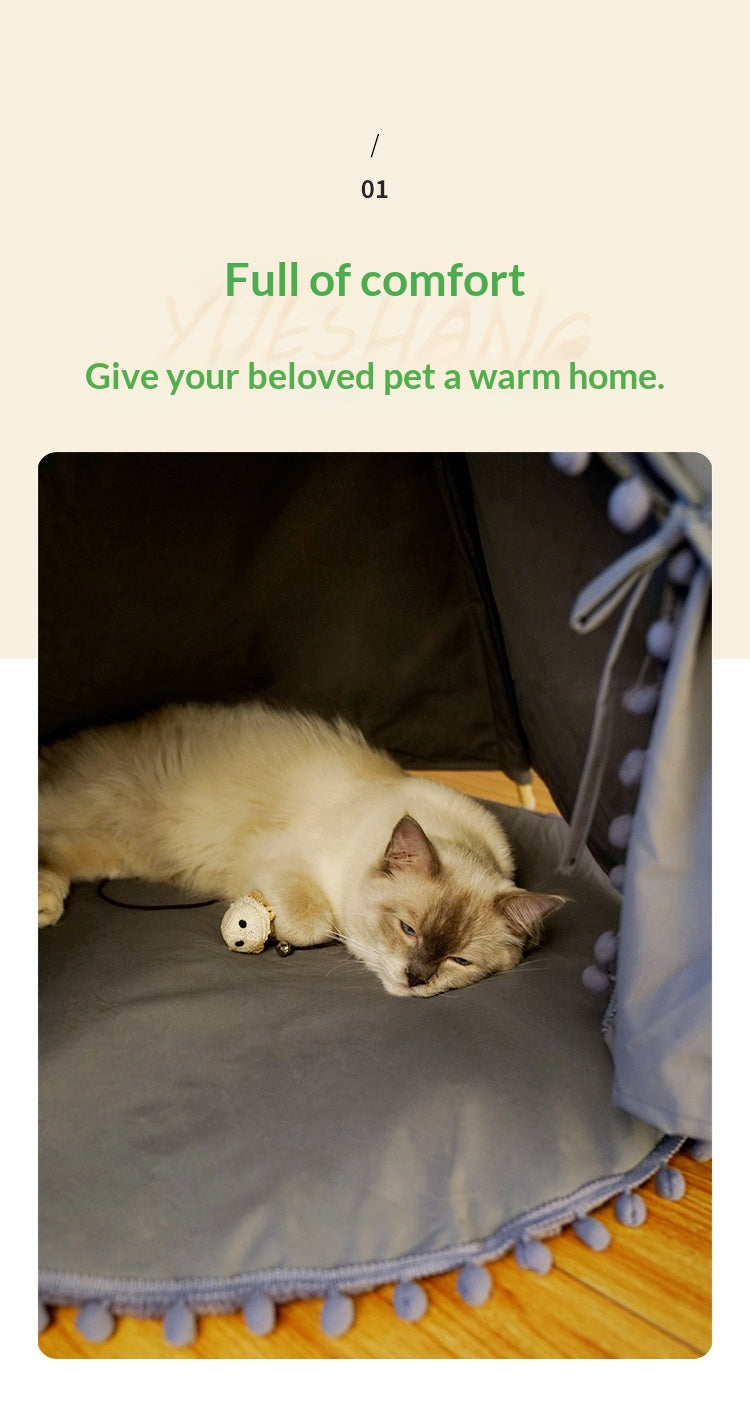 Foldable All-Season Pet Tent Bed For Cats & Dogs