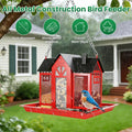 Petananda Metal Hanging Bird Feeder House Classic Barn Bird Feeder Hou