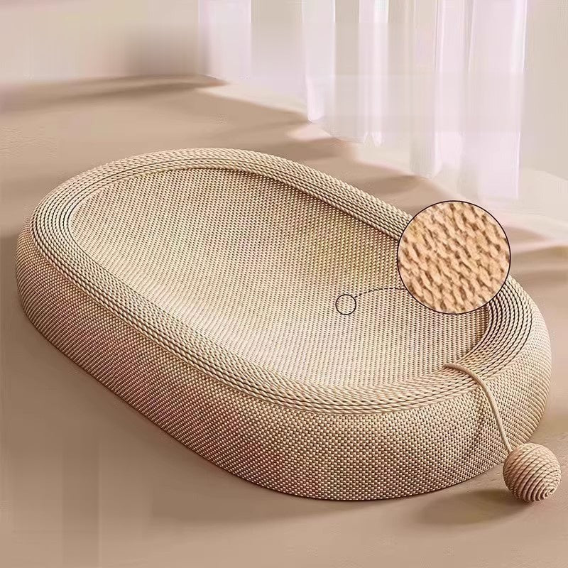 Petananda Sisal Rope Cat Scratcher Bed - Ellipse (natural jute)
