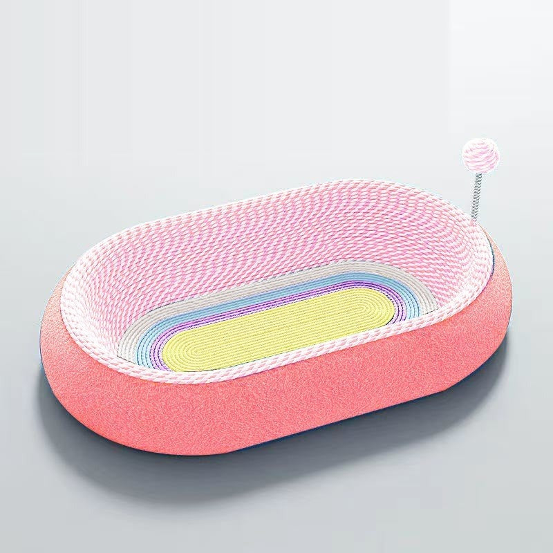 Petananda Sisal Rope Cat Scratcher Bed - Pink