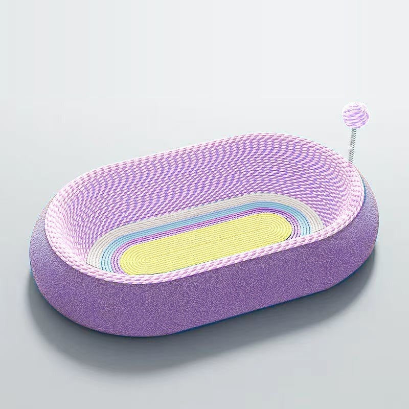 Petananda Sisal Rope Cat Scratcher Bed - Purple