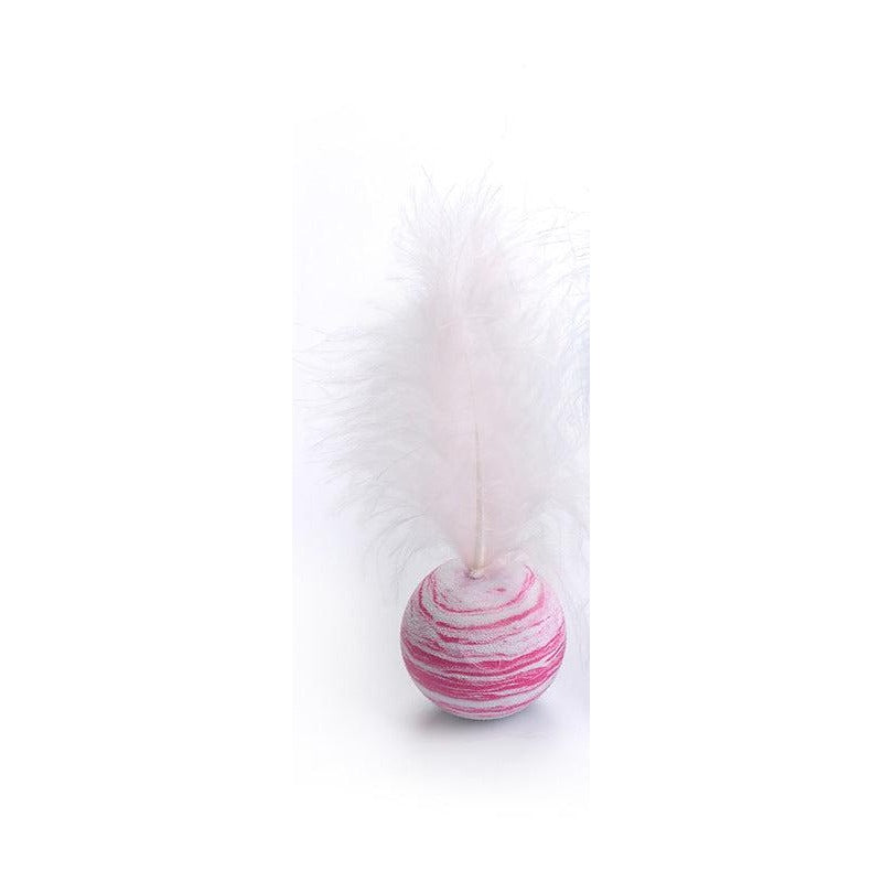 Petananda PounceBall feathered cat toy — Pink